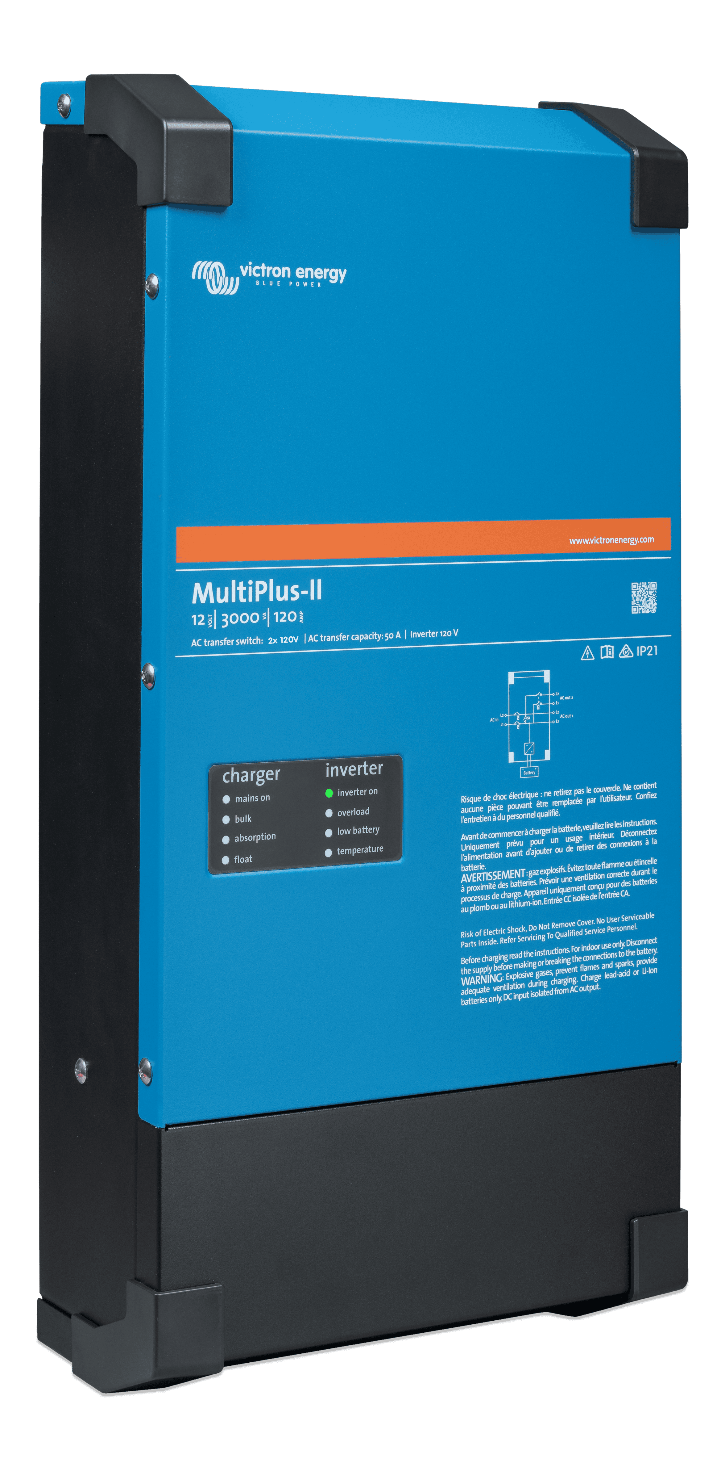 MultiPlus-II 12V 3kVA 120-50 2x120V (right) thumbnail